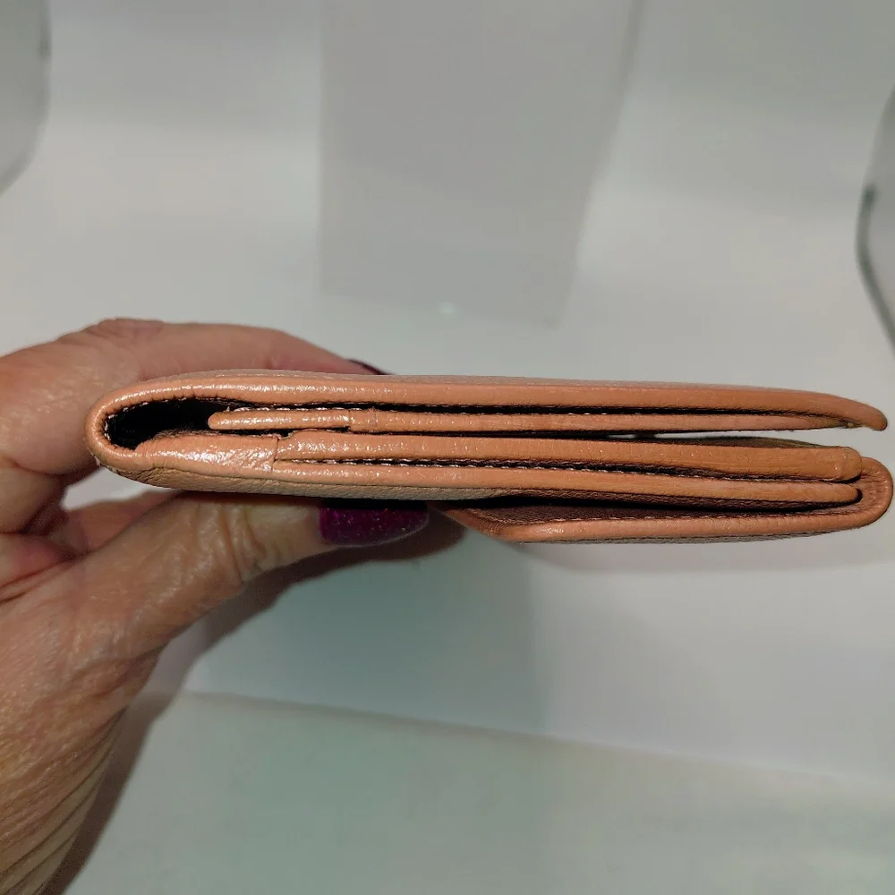 Chanel Pink Caviar Leather button long wallet